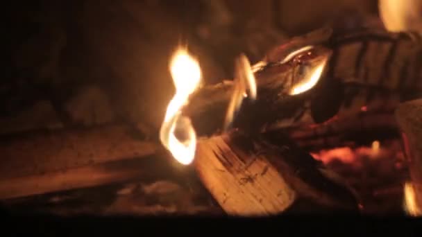 Tűz égett a lángok — Stock videók