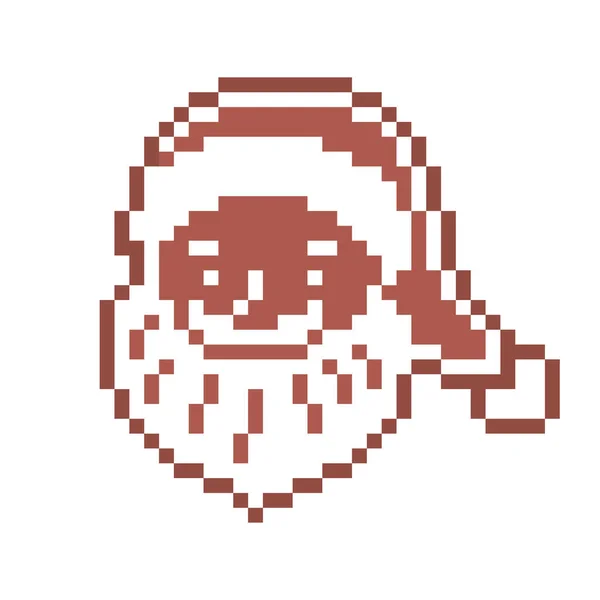 Biscotto Pan Zenzero Pixel Art Santa Decorato Con Glassa Zucchero — Vettoriale Stock