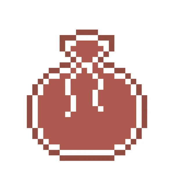 Pixel Art Perník Sušenky Santa Pytel Zdobený Bílou Cukrovou Polevou — Stockový vektor