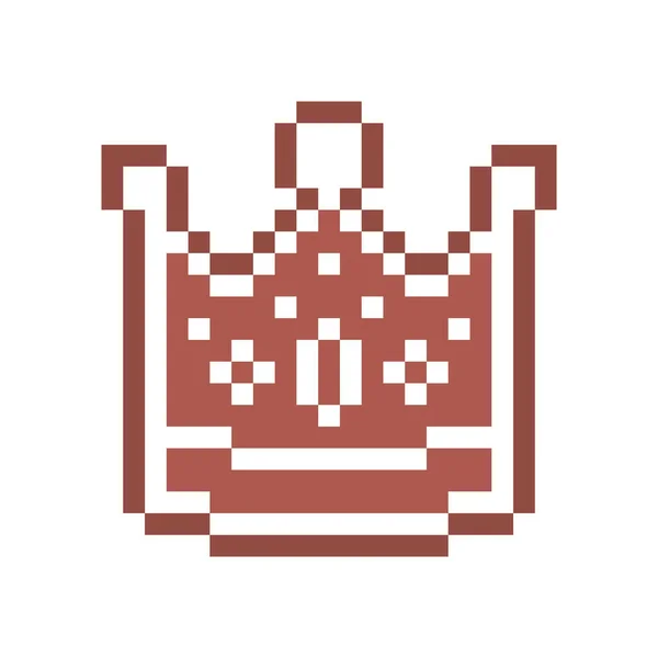 Корона Приготовления Пирога Украшена Белым Сахаром Белом Фоне Выделена Икона — стоковый вектор