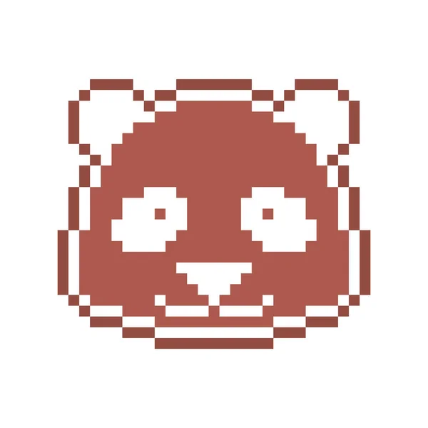 Pixel Arte Panda Oso Cabeza Galleta Jengibre Decorado Con Glaseado — Vector de stock