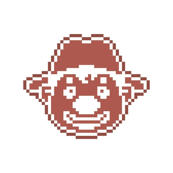 Cabeza Payaso Arte Pixel Sombrero Galleta Jengibre Decorada Con Glaseado — Archivo Imágenes Vectoriales