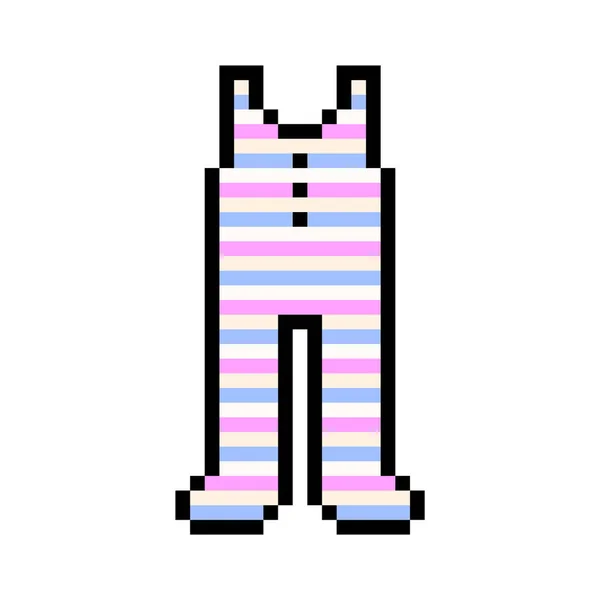 Pixel Τέχνη Ριγέ Αμάνικο Σύμβολο Babygrow Απομονωμένο Λευκό Φόντο Κοστούμι — Διανυσματικό Αρχείο