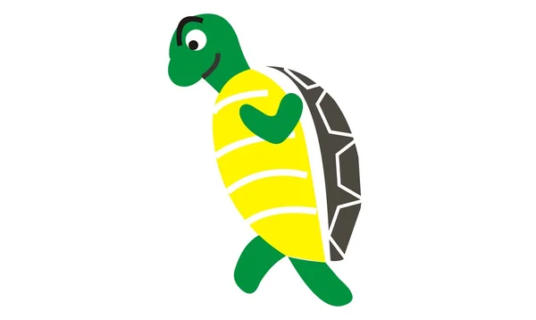 Tecknad sköldpadda kör ett maraton — Stock vektor