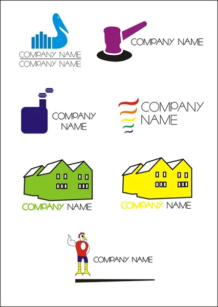 Collection of seven logos — Stock Vector