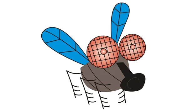 Dibujos animados ilustración de una mosca — Archivo Imágenes Vectoriales
