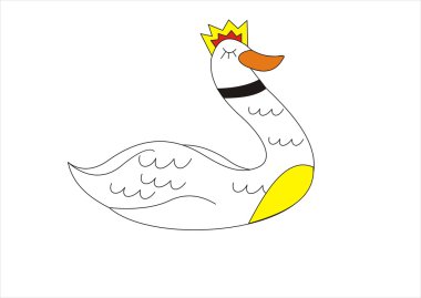 Karikatür gurur kuğu prenses kraliçe