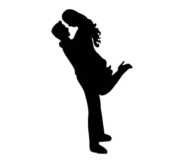 Silhouette Couple Sur Blanc — Image vectorielle