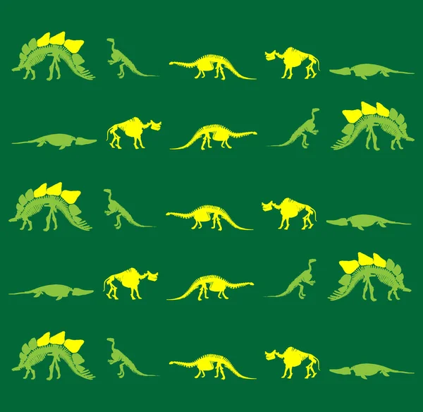 Dinosaurus Skelet Achtergrond Textuur — Stockvector