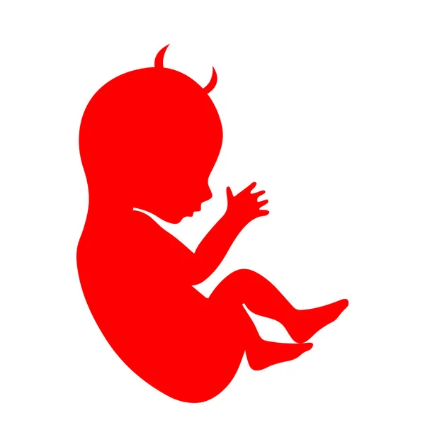 Satan Fetus Auf Weiß — Stockvektor