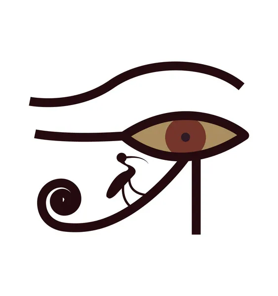 Icône Oeil Égyptien Sur Blanc — Image vectorielle