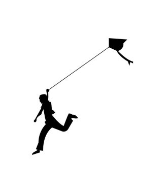 Uçurtma siluetiyle koşan adam