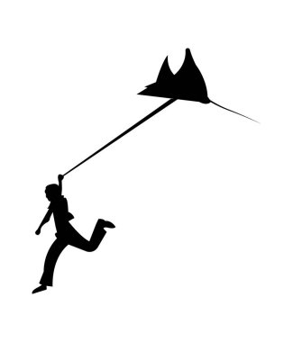 Şeytani bir balıkla koşan adam