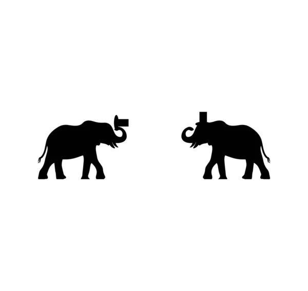 Elefante Caballero Blanco — Vector de stock