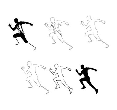 Beyaz üzerine olimpiyat koşucusu
