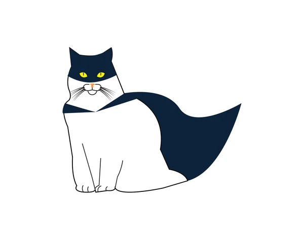 Supercat Superhero Cat White — Stock Vector
