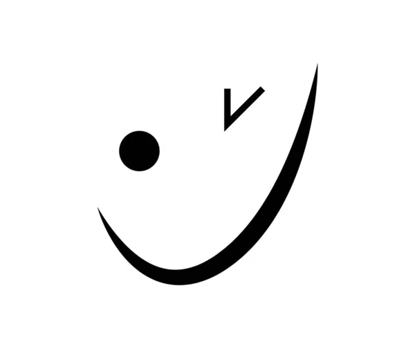 Gülümseyen Göz Kırpan Yüz Simgesi — Stok Vektör