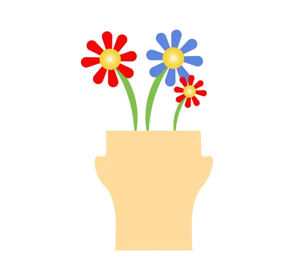 Квіти Горщику Голови — стоковий вектор