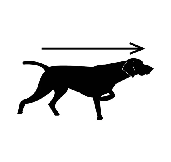 Perro Puntero Icono Signo — Archivo Imágenes Vectoriales