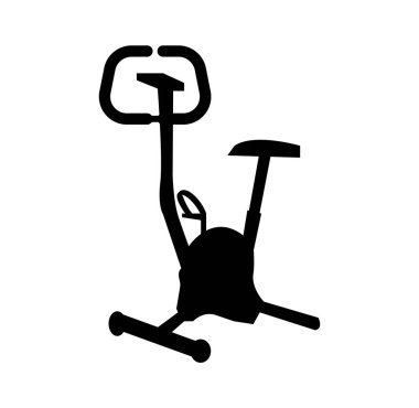 Bisiklet eğitimi jimnastik makinesi silueti beyaz arkaplanda izole