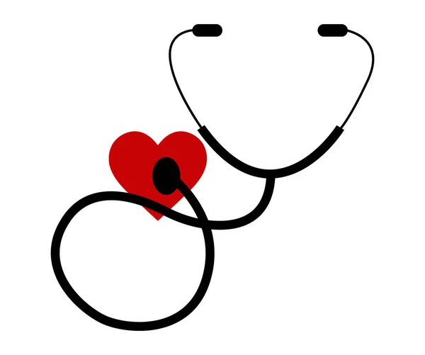 Stethoscope Heart White — Stock Vector