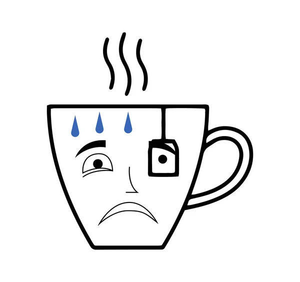 Wütend Heißen Kaffee Auf Weiß — Stockvektor