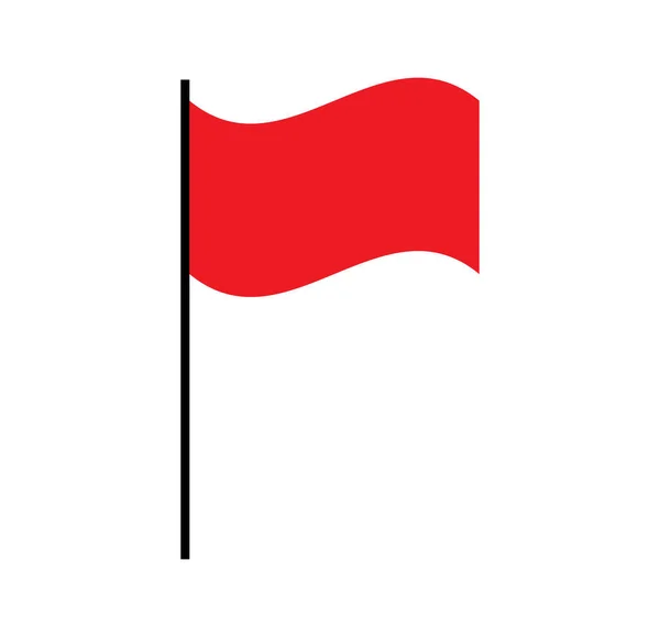 Drapeau Rouge Sur Blanc — Image vectorielle