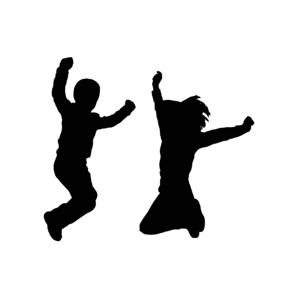 Kinder Springen Auf Weiß — Stockvektor