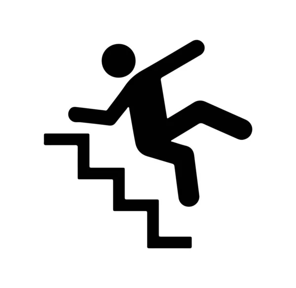 Hombre Cayendo Por Las Escaleras Pictograma — Vector de stock