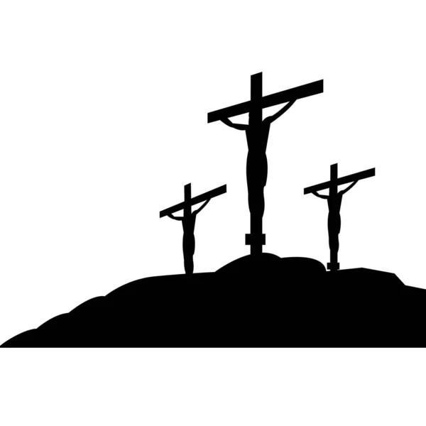 Trois Crucifixions Sur Blanc — Image vectorielle