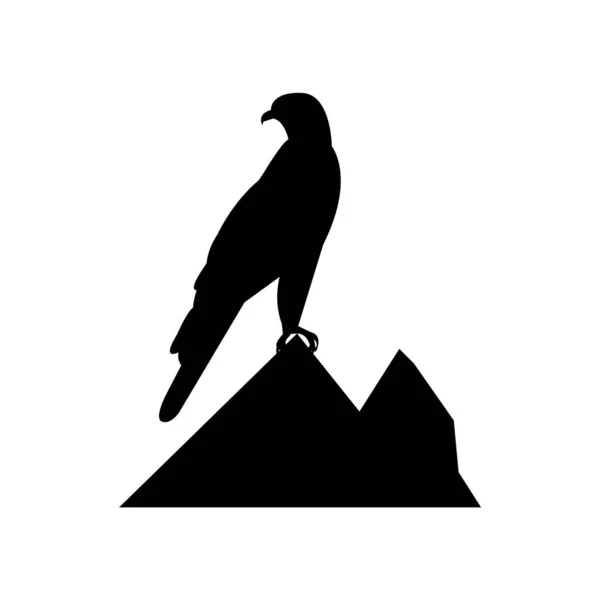 Чёрный Сокол Вершине Горы — стоковый вектор