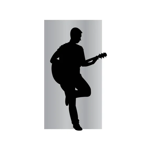 ギターを弾く男のシルエット — ストックベクタ