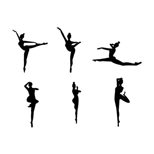 Figures Danse Ballet Sur Blanc — Image vectorielle