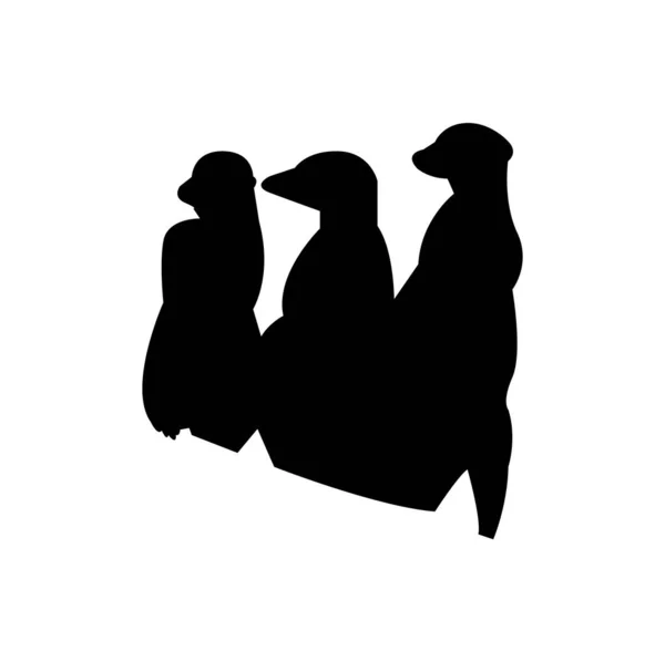 Mongeese Silhouettes White — Stock Vector