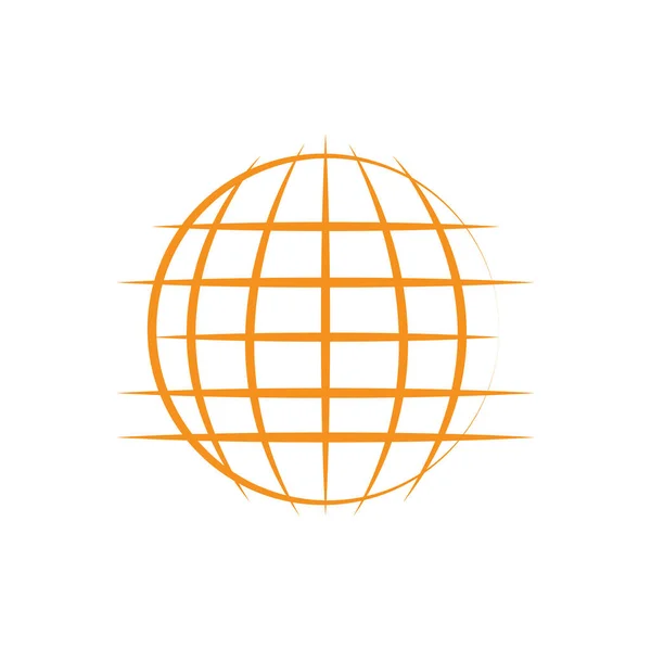 Orange Globe Icon Sign — Stockvektor