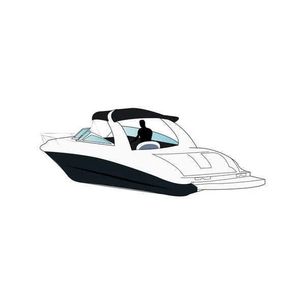 White Luxurious Yacht Water — Stockový vektor