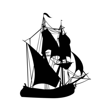 bir geminin siyah silueti