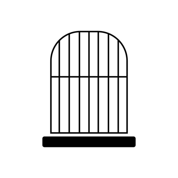 Иконка Черной Птичьей Клетки Белом Фоне — стоковый вектор