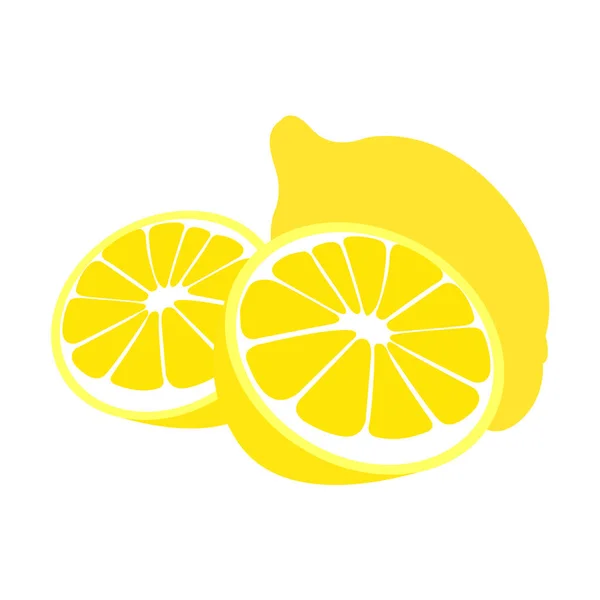 Skivade Citroner Vit — Stock vektor