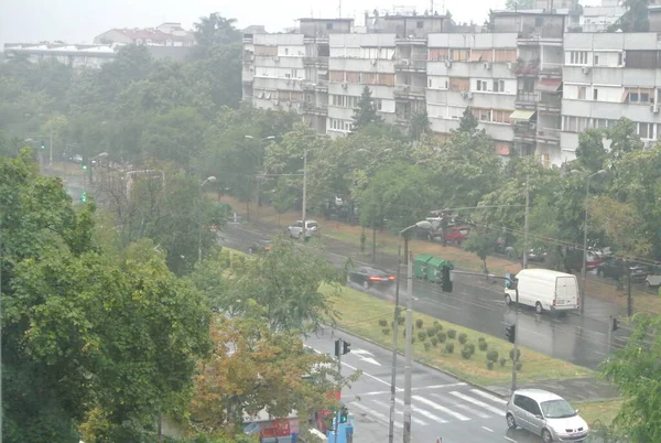 Slecht Weer Stad — Stockfoto