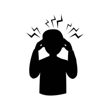 person with a headache on white