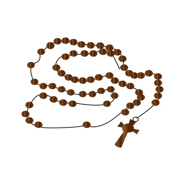 Christian Rosary White — Stock Vector