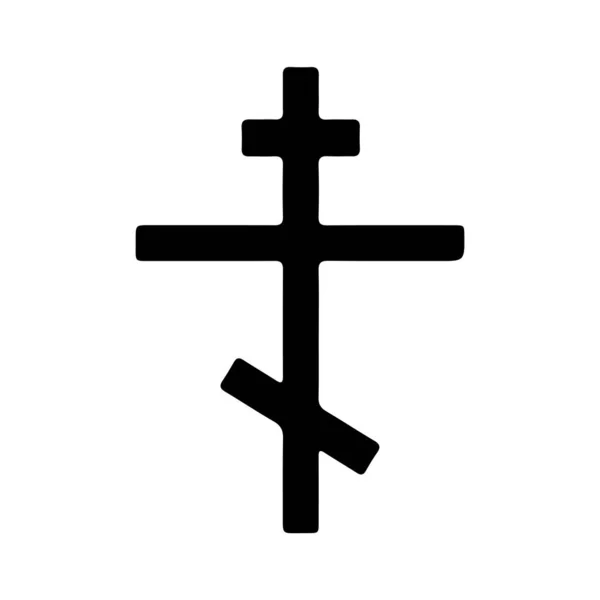 Восточный Православный Крест Белом — стоковый вектор