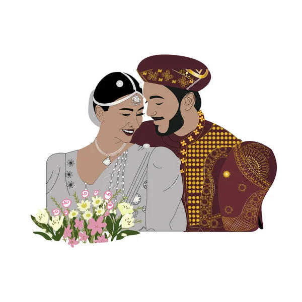Married Sri Lankan Couple — Stockvektor
