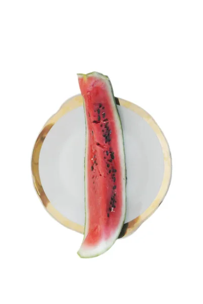 Kousky Melounu Bílém Pozadí — Stock fotografie