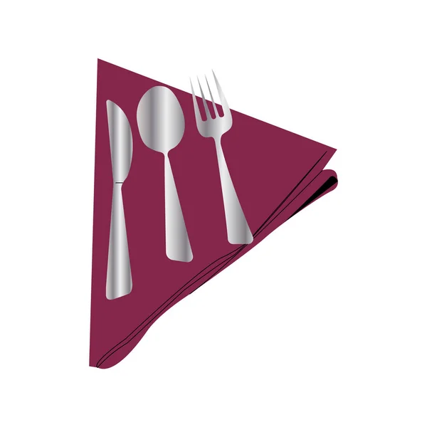 Cutlery Napkin Isolated White Background —  Vetores de Stock