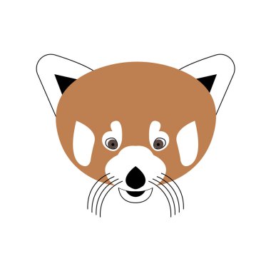 red panda head on white