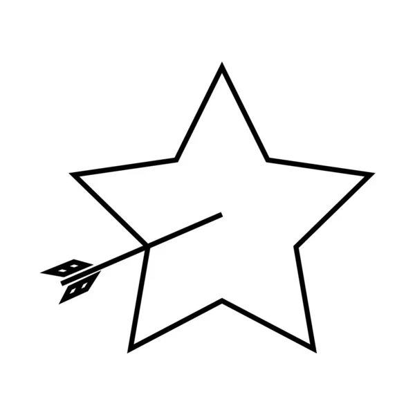 Star Hit Arrow Icon Isolated White Background — 스톡 벡터