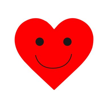 Gülen kalp simgesi beyaza izole edildi