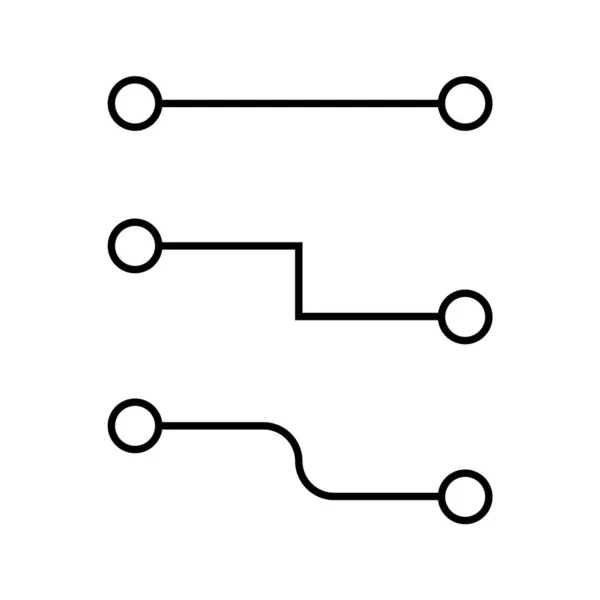 Circuits Pictogrammen Geïsoleerd Wit — Stockvector